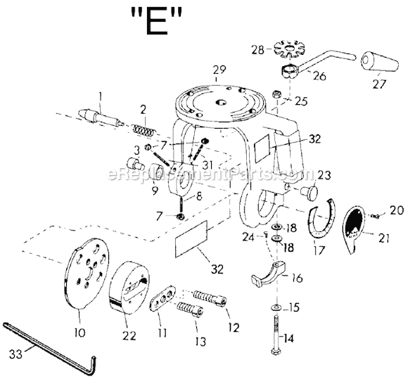 Page E Diagram and Parts List for 7770-10 Type 2 Black and Decker Chop Saw
